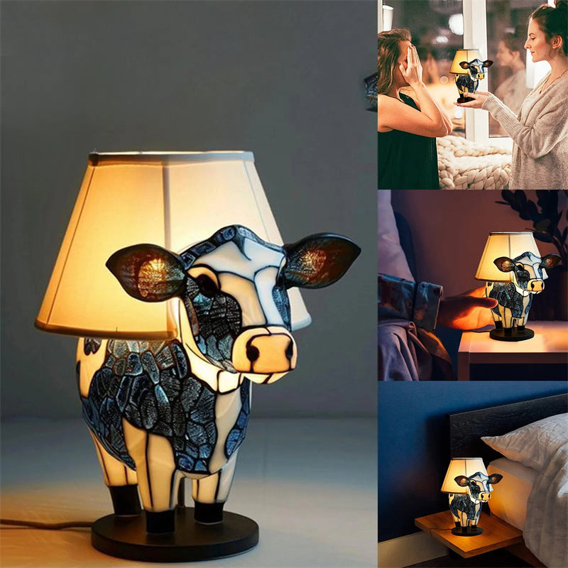 Beautiful Cow Table Lamp Bedside Table Lamp With USB Bedside Lamp For Living Room Bedroom Dormitory Bra Ornament