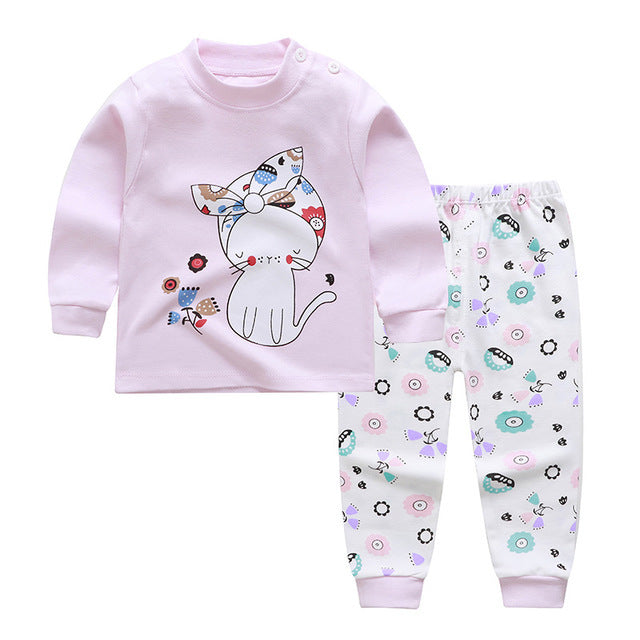 Autumn And Winter Pajamas, Baby Autumn Clothes, Long Trousers, Girls' Home Clothes, Long Sleeves