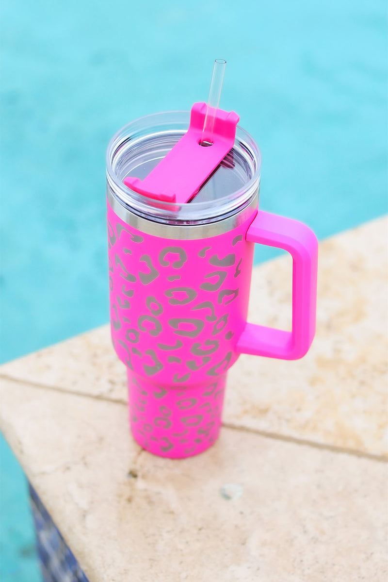 Rose Leopard Spotted 304 Stainless Double Insulated Cup 40oz