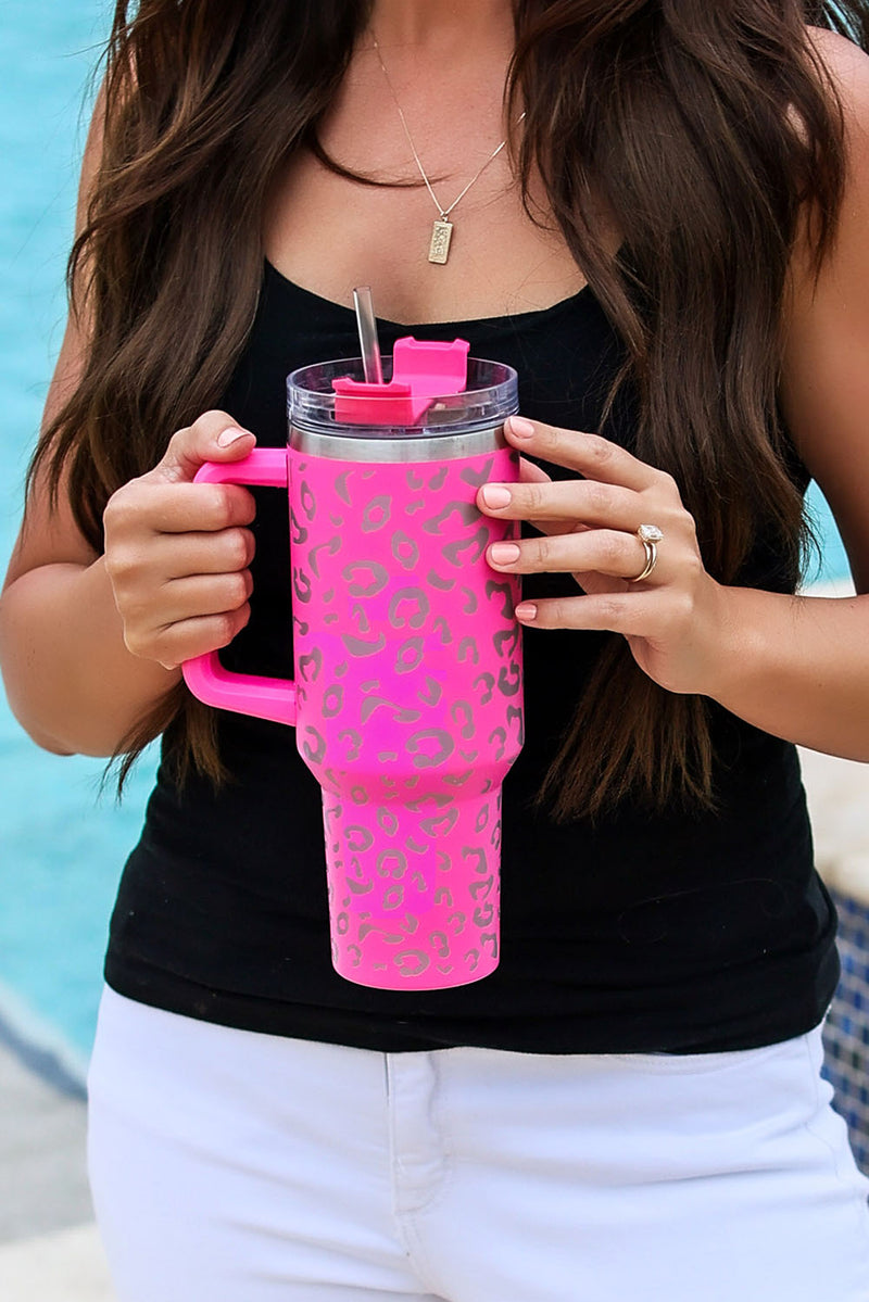 Rose Leopard Spotted 304 Stainless Double Insulated Cup 40oz