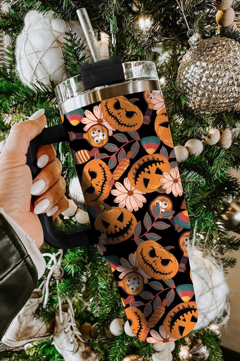 Multicolour Halloween Pumpkin Print 304 Stainless Vacuum Cup 40oz